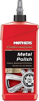 Mothers California Gold Metal Polish, 12 oz. Cleans, Restores & Protects Uncoated Automotive Metals Including Aluminum, Stainless Steel, Nickel, Brass, Silver & Copper 05112