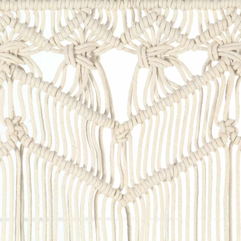 Mangloder Rideau en macramé Coton 140x240 cm crème pour décoration intérieure Porte fenêtre séparateur pièce vitrage occultant tamisant Isolant Thermique et phonique