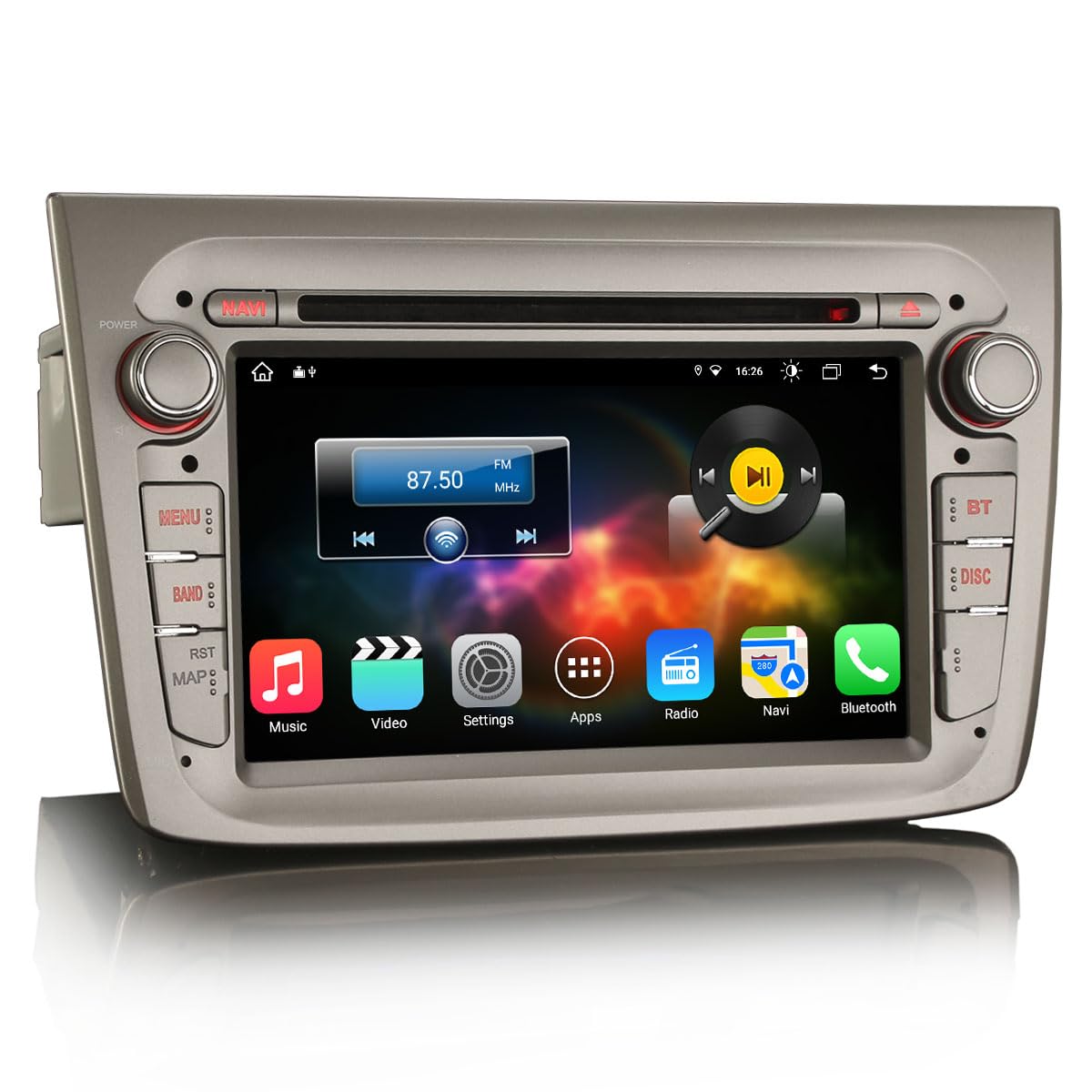 7 pollici 8-Core Android 14 Autoradio per Alfa Romeo Mito 2008-2019 con Bluetooth 5.0 Wifi 4G Carplay senza fili Android Auto Navigatore GPS Schermo tattile RDS DSP DAB+ Canbus 4GB RAM+64GB ROM