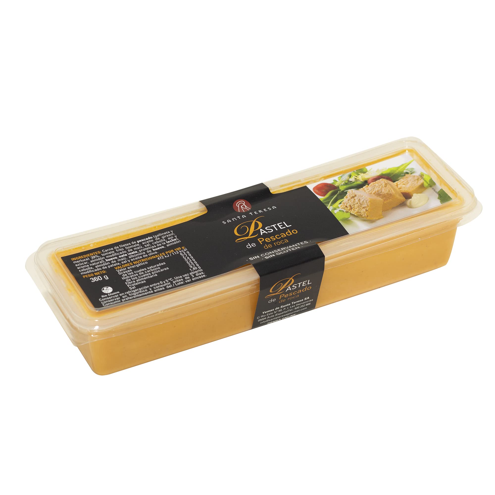 Santa Teresa - Pastel De Pescado de Roca - 100% Natural, Elaborado Artesanalmente Sin Aditivos, Sin Conservantes Y Sin Gluten - 360 Gramos