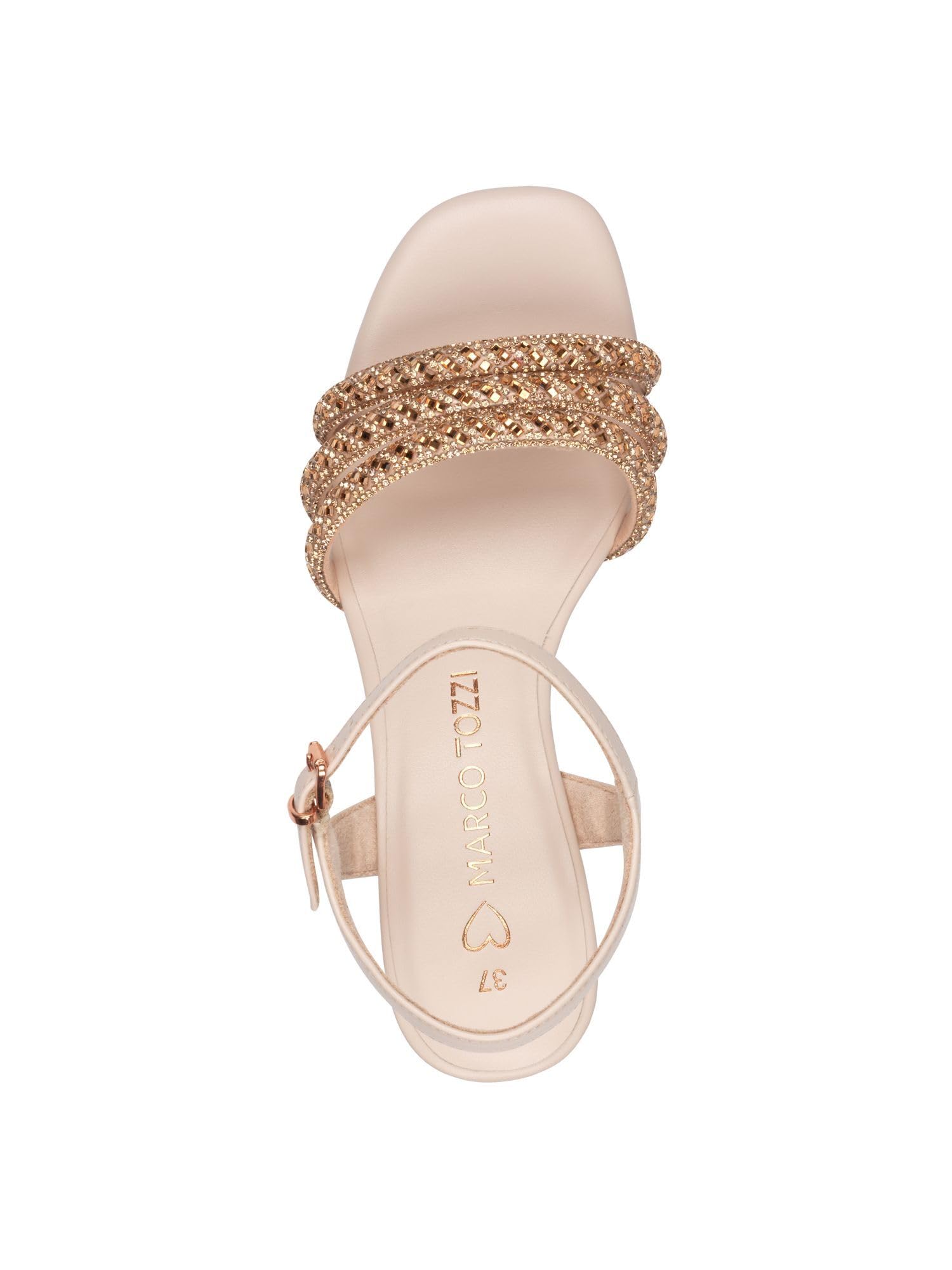 Marco Tozzi Damen Sandalen mit Absatz Runde Spitze Elegant
