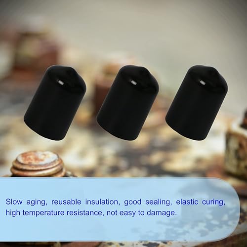 Miniatura 3 de Aopin Cubierta de tapa de extremo redondo de goma de 0.79 pulgadas (0.787 in), protectores de rosca de tornillo de PVC flexible de tubería de