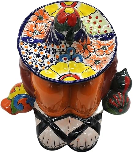 Miniatura 8 de Pancho Cowboy - Figura grande pintada a mano para interiores y exteriores, multicolor esmaltada (Puebla)