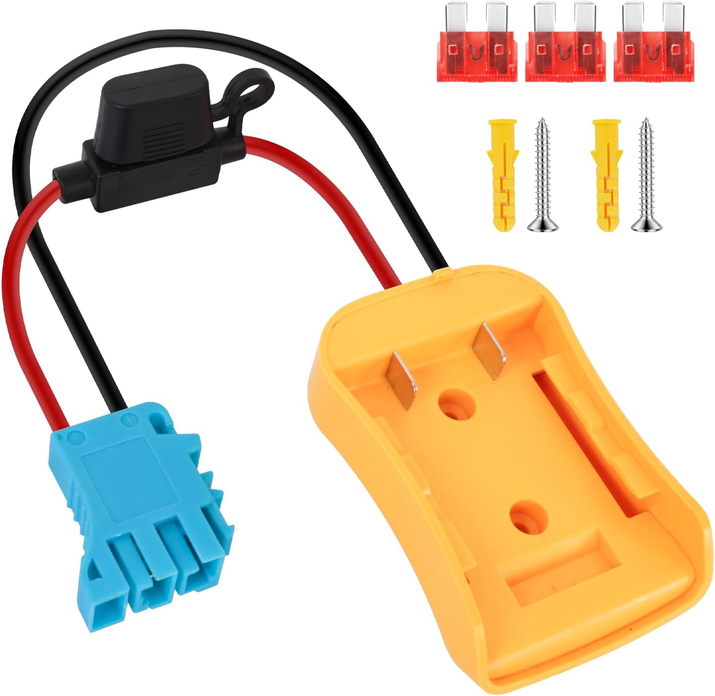 Power Wheels Adapter for 20V Battery with 12AWG Wire Harness and 40A Fuse, Compatible with Peg-Perego Ride-on Cars