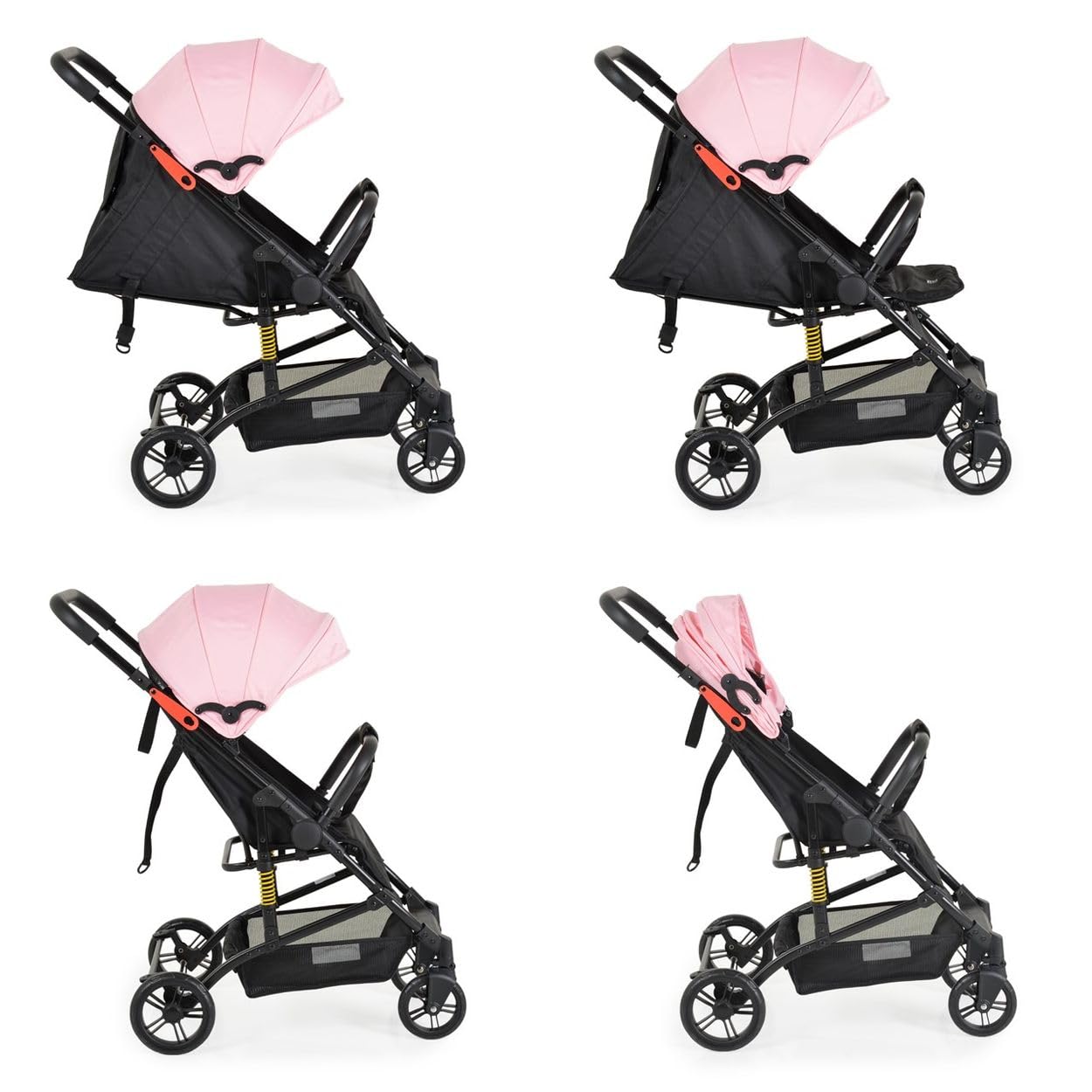 Moni poussette buggy Colibri pliable réglable harnais 5 points dès 6 mois, coloris:rose