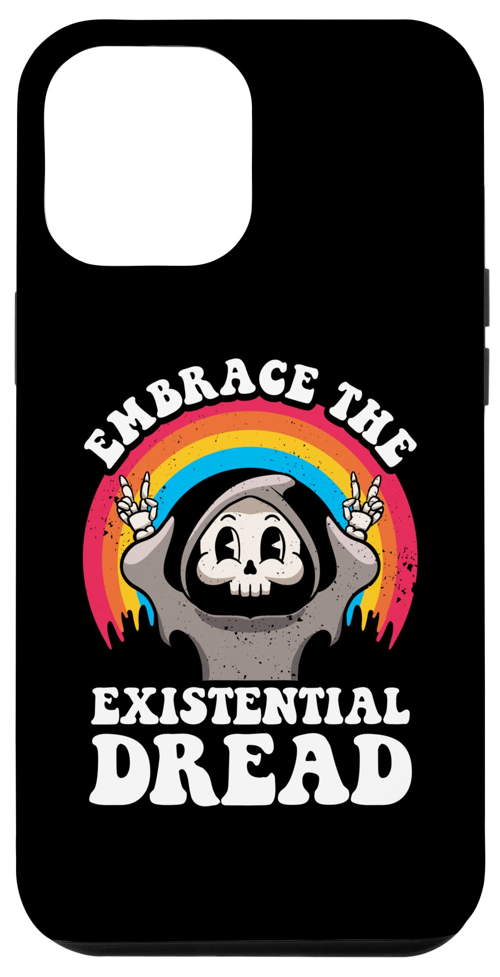 iPhone 12 Pro Max Embrace The Existential Dread Retro Cartoon Nihilism Anxiety Case