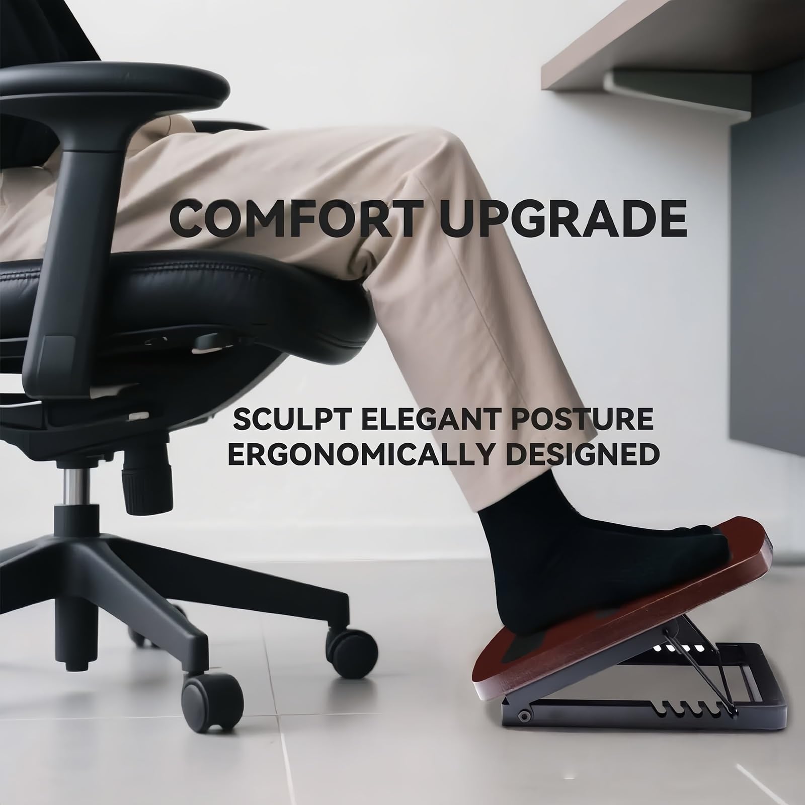 Poggiapiedi Regolabile Sotto Scrivania, Sgabello Antiscivolo Ufficio | Supporto Ergonomico Gambe,Pedale Postazione Lavoro,Supporto Piedi Posizionare Sotto Tavolo,Piattaforma L'ufficio Domestico