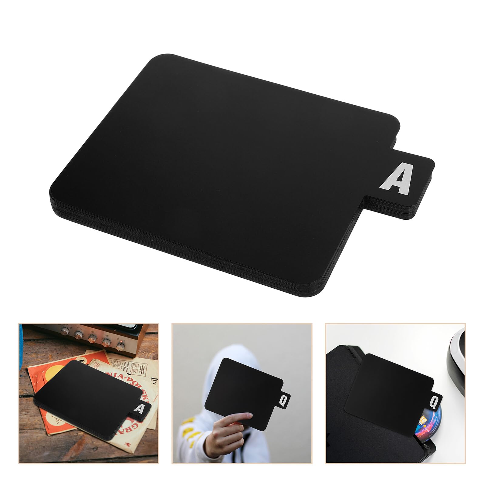 Juego de 2 Separadores de Índice Alfabéticos para Discos de Vinilo en Plástico Resistente, Organizadores de Estantes para Almacenamiento de Medios, Divisores para CD y