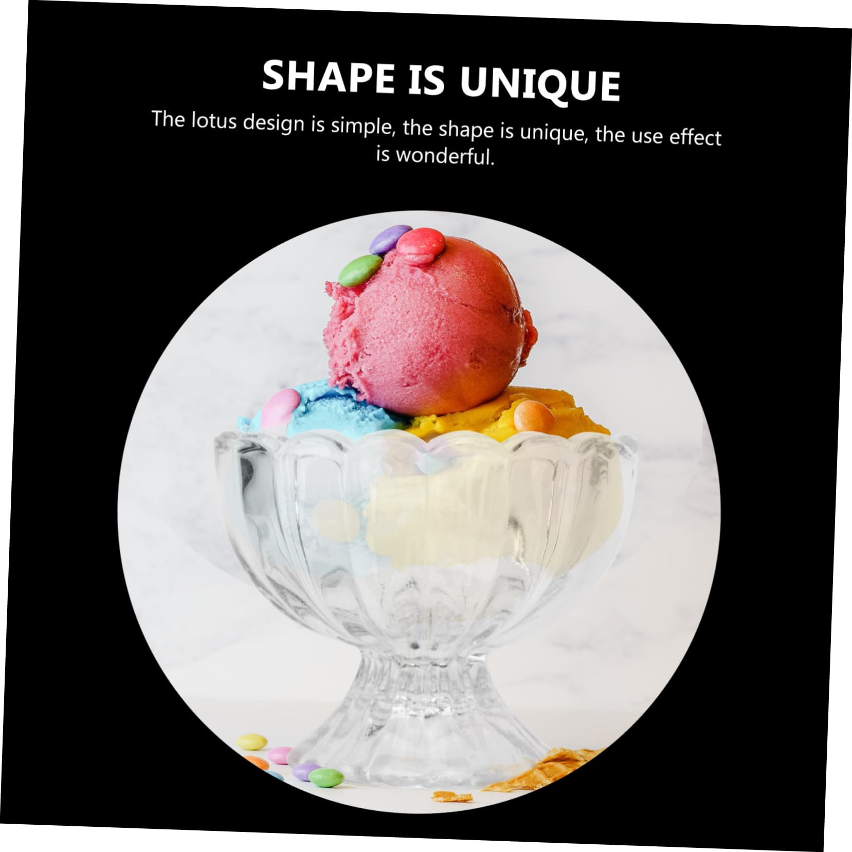 Lotus Dessertbecher aus Glas 5 Stück, 150ml für Eiscreme und Pudding