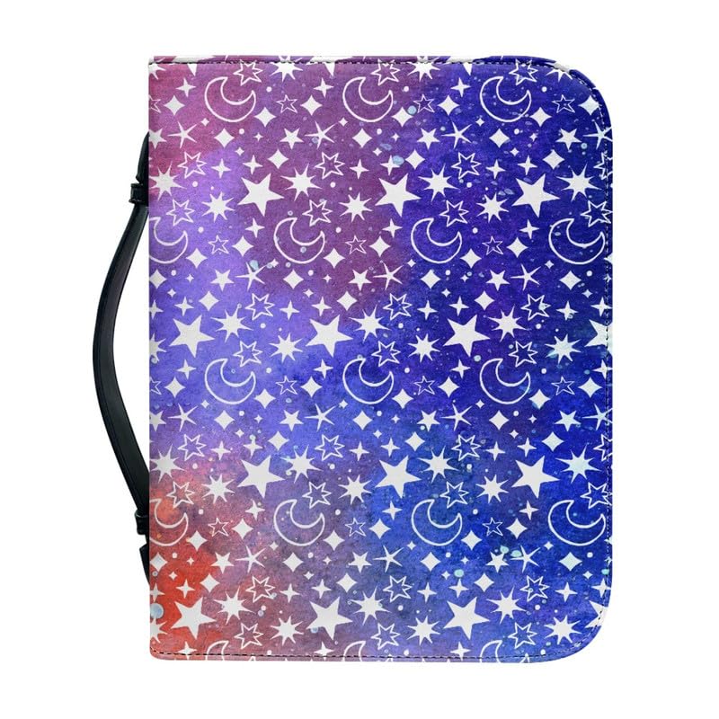 Garronmavis Moon Star Sun Planets Bible Cover for Men Women, Galaxy Outer Space Bible Books Case, Astronomy Fan Bible Book Covers - L — image 1