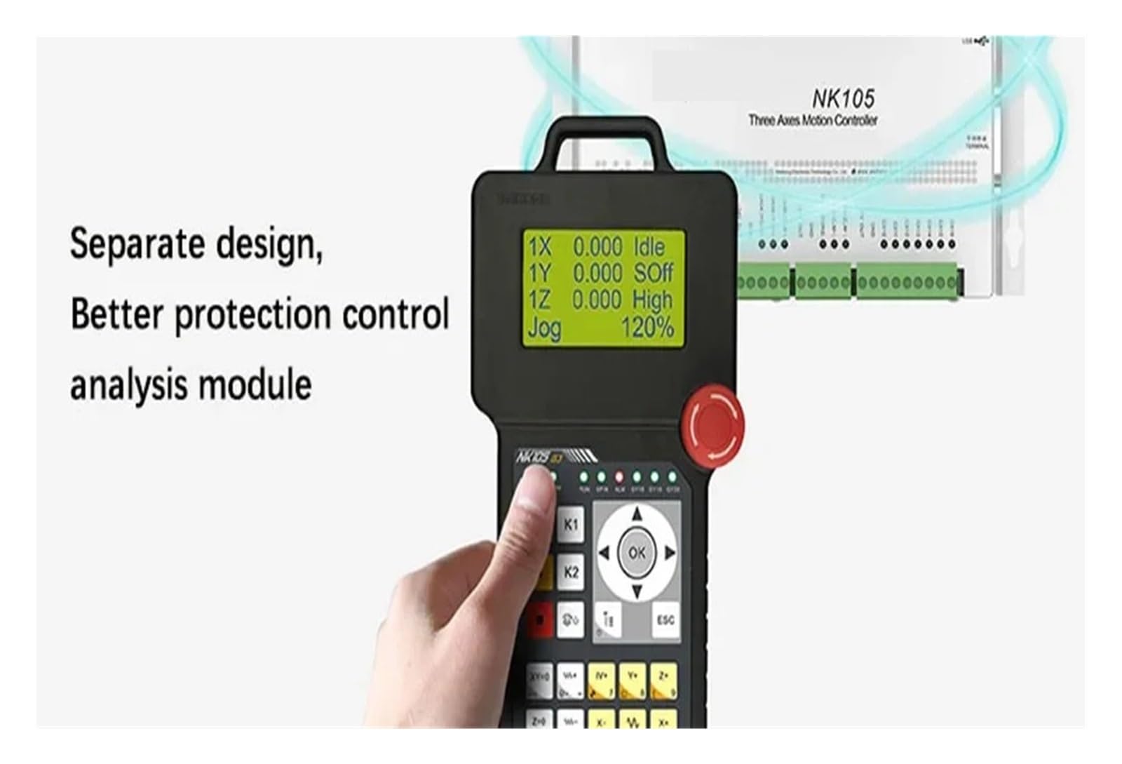 NK105 G2 G3 DIY - de control de movimiento CNC de 3 y 4 ejes for máquina de grabado de carpintería, controlador sin conexión tipo manija Para máquinas de grabado y fresado CNC(G2 3Axis)