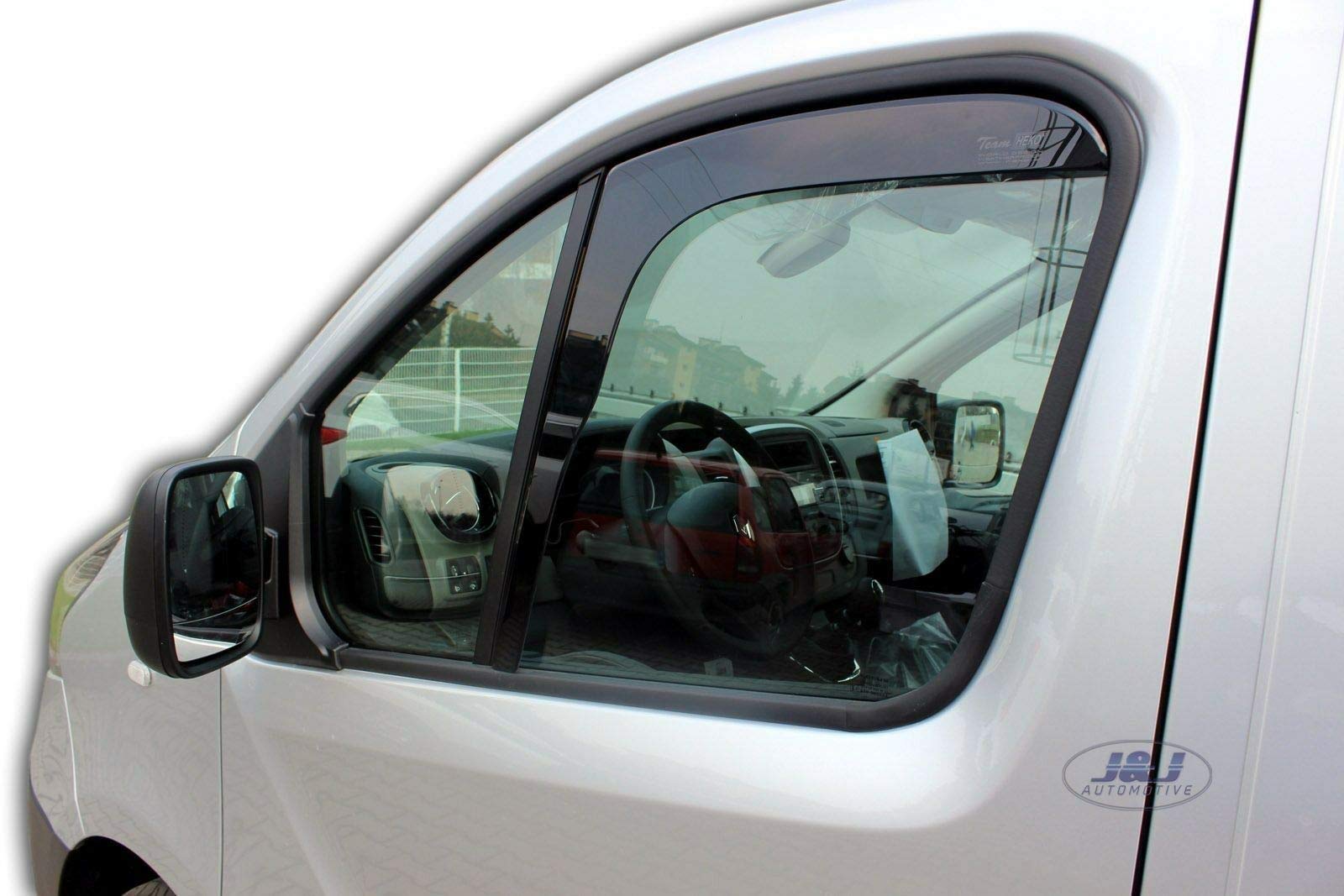 J&J AUTOMOTIVE Windabweiser passend für Renault Trafic 3 ab 2014 2tlg, Heko Regenabweiser Vorne Getönt Dunkel Passform