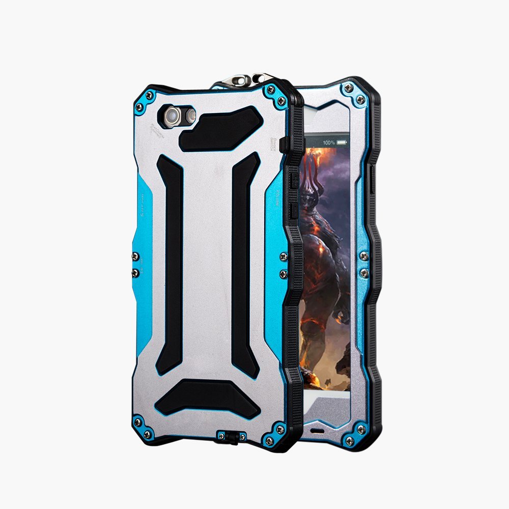 iPhone SE Case, iPhone 5S Case, Meiya New Aluminum Metal Shockproof Dust/dirt-proof Case Gorilla Glass+Silicon Rubber+Metal Frame Bumper Military Heavy Duty Premium Protection Armor Case for iPhone 5 SE 5s (BLUE)