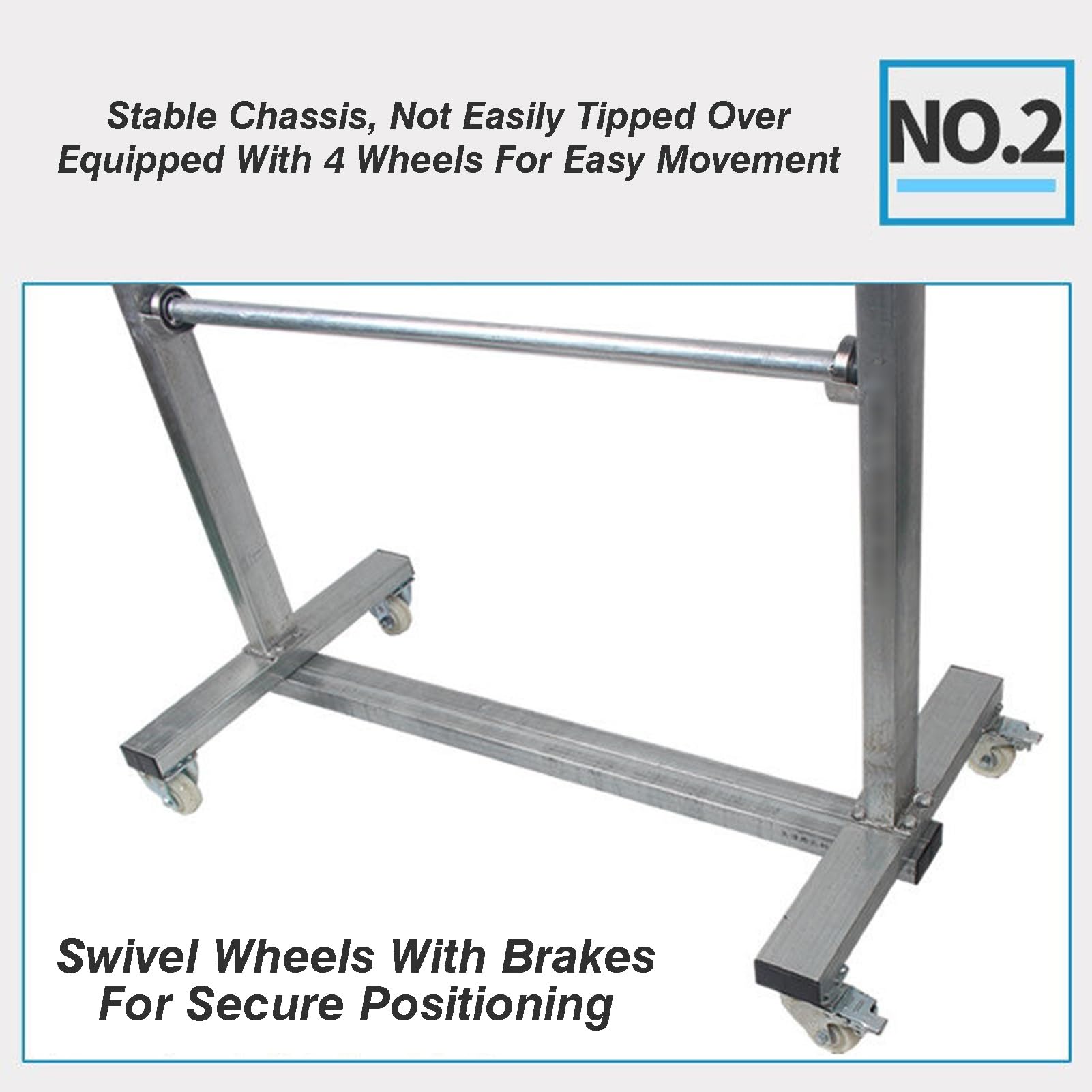 Dispenser di rotolo di pluriball resistente con ruote, rack di supporto per film isolante EPE, pellicola estensibile manuale facile, capacità di carico 400 kg