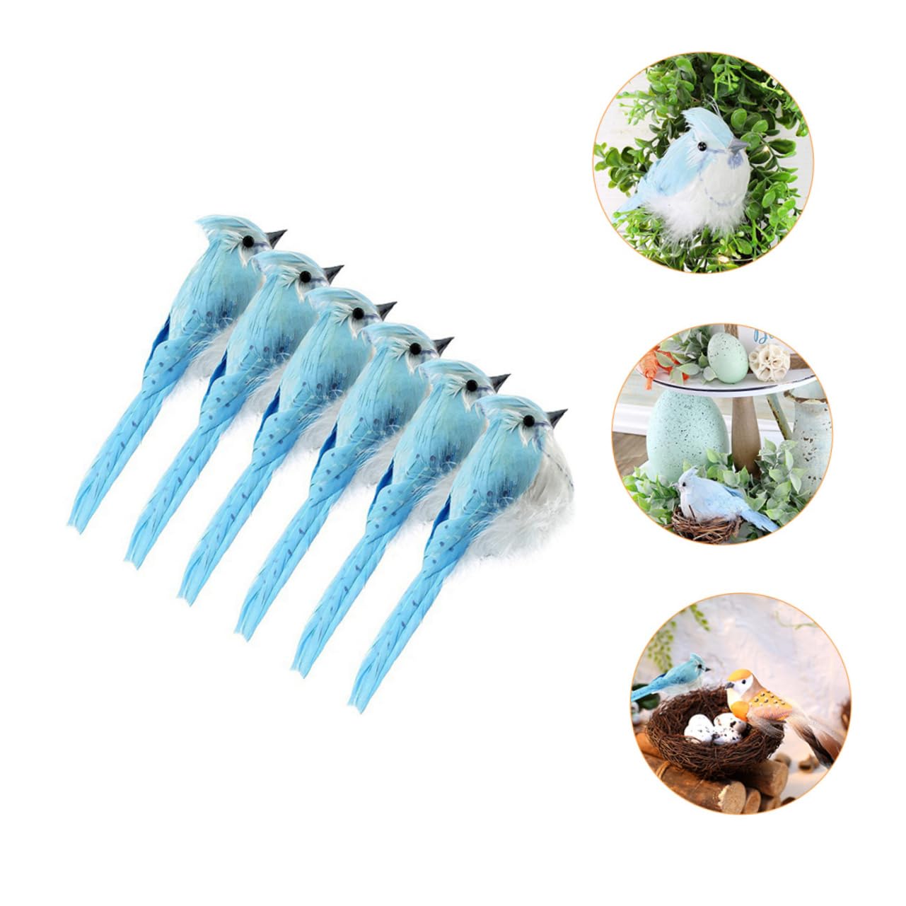 PRETYZOOM 3 Set Di Uccelli Artificiali Per Decorazioni Statuette Di Uccelli Da Giardino Realistiche Ornamenti 6 Pezzi * 3