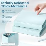 SUNEE 3 Beurre à anneaux 1 Anneau D de pouce, vue claire Binder Trois anneaux sans PVC (Fit 8,5x11 pouces) pour fournitures scolaires ou de bureau, bleu pastel, paquet de 1