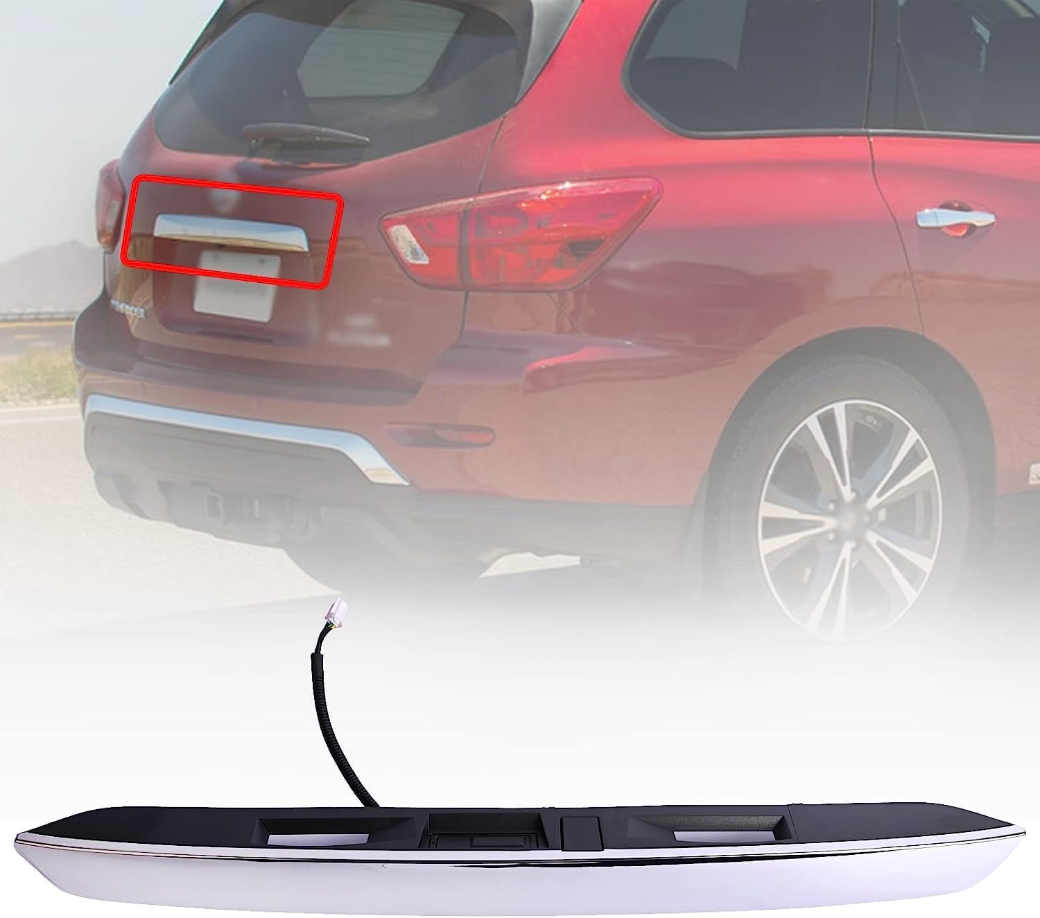 AIWGIW Rear Trunk Door Latch Handle Compatible with Nissan Pathfinder 2013-2019 Without Camera 908109PG0A Tailgate Liftgate Handle - Chrome