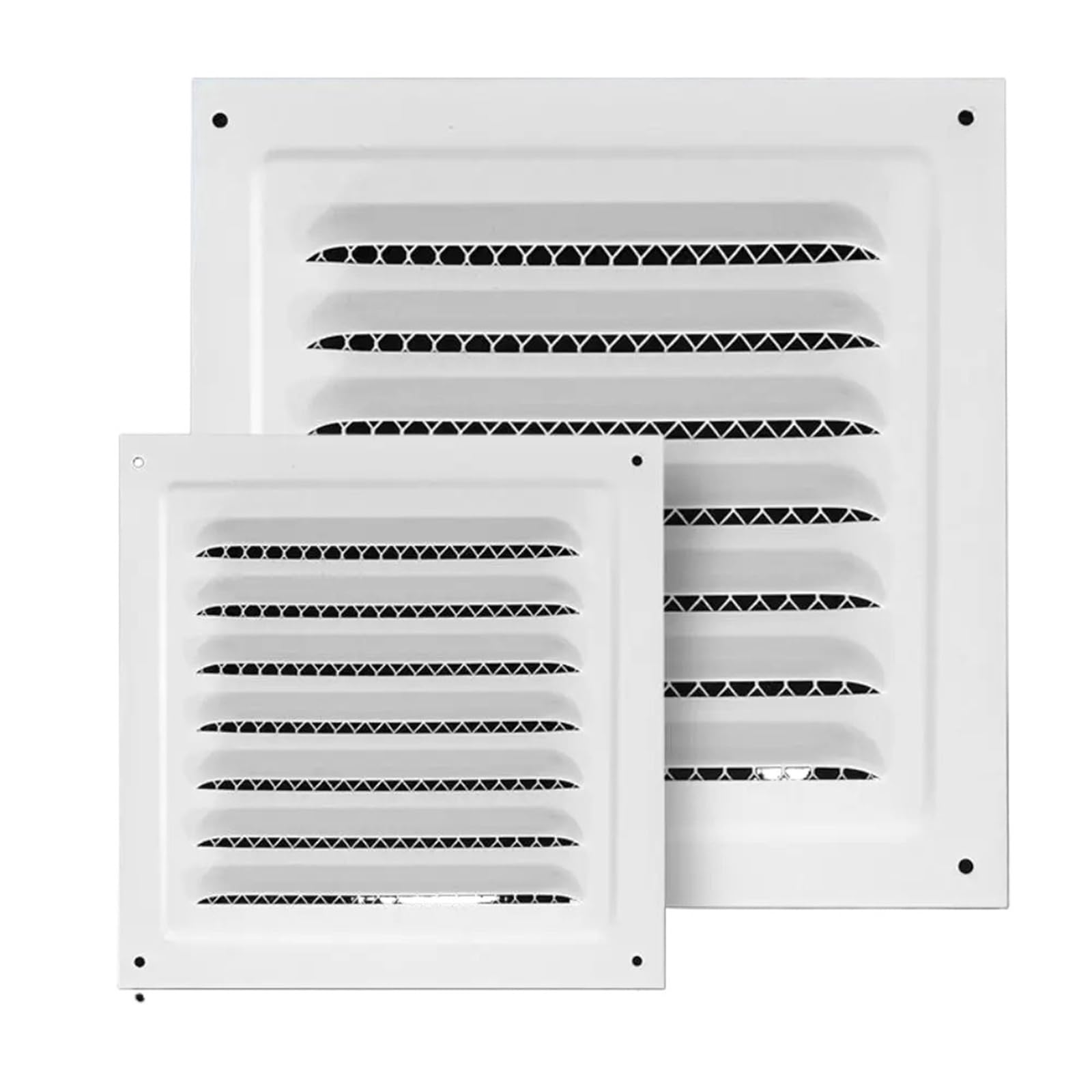 Ventilation Grilles 1pc Stainless Steel Metal Vent Cover Built-in Louver Air Vents Grille Square Ventilation Covers(White 300x300m)