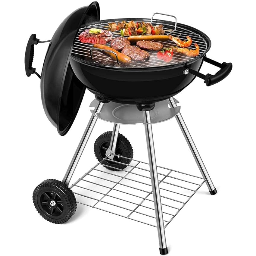 Immagine del prodotto BEAU JARDIN Griglia a Carbone Rotondo 46cm Barbecue a Carbonella Grill Barbecue Portabile con 2 Ruote per Feste all'Aperto e Campeggio per Grande Famiglia