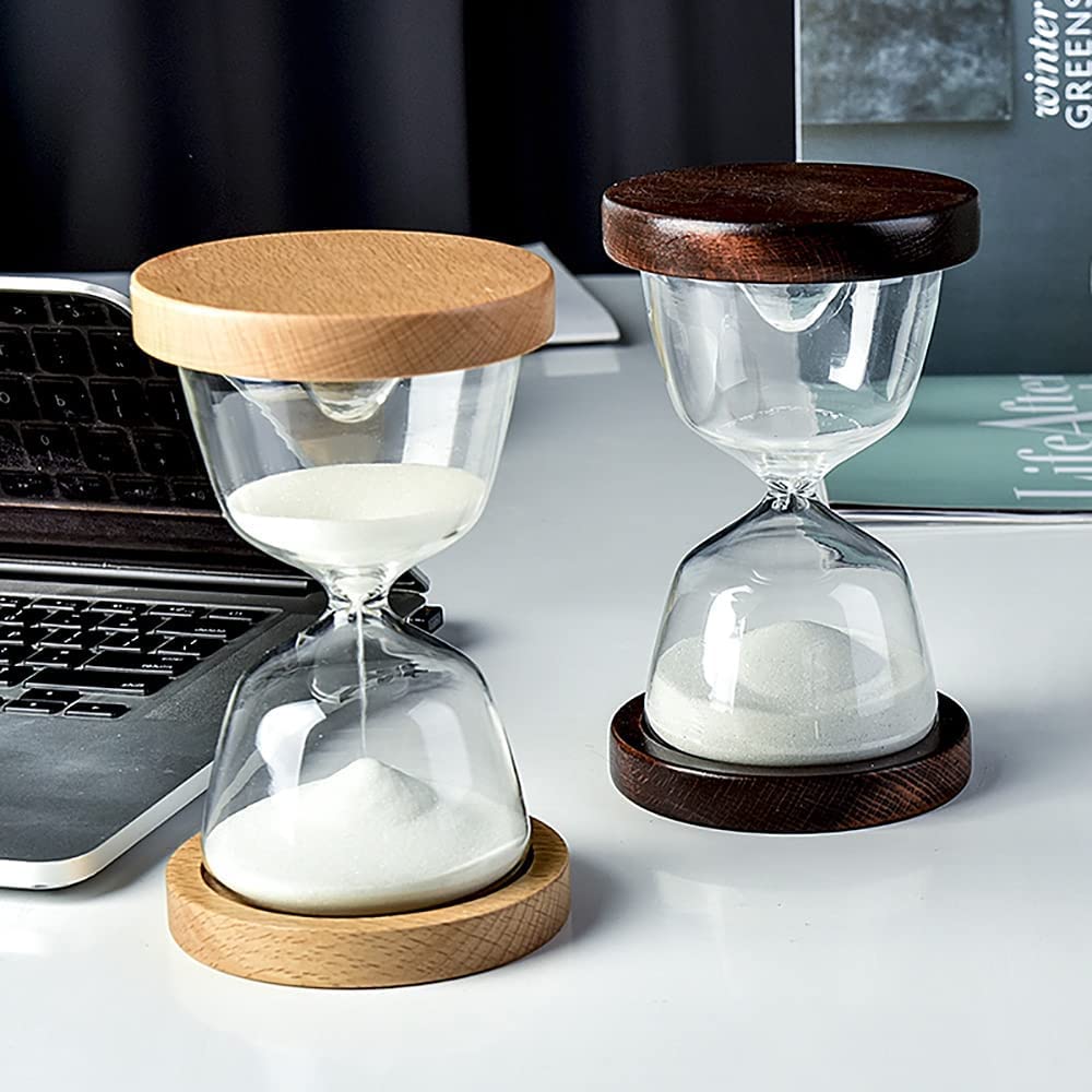 Reloj de Arena con Temporizador de 15 Minutos, decoración Creativa de Arena for el hogar, la Oficina y el Escritorio de Estudio. ，Reloj de Arena(White)