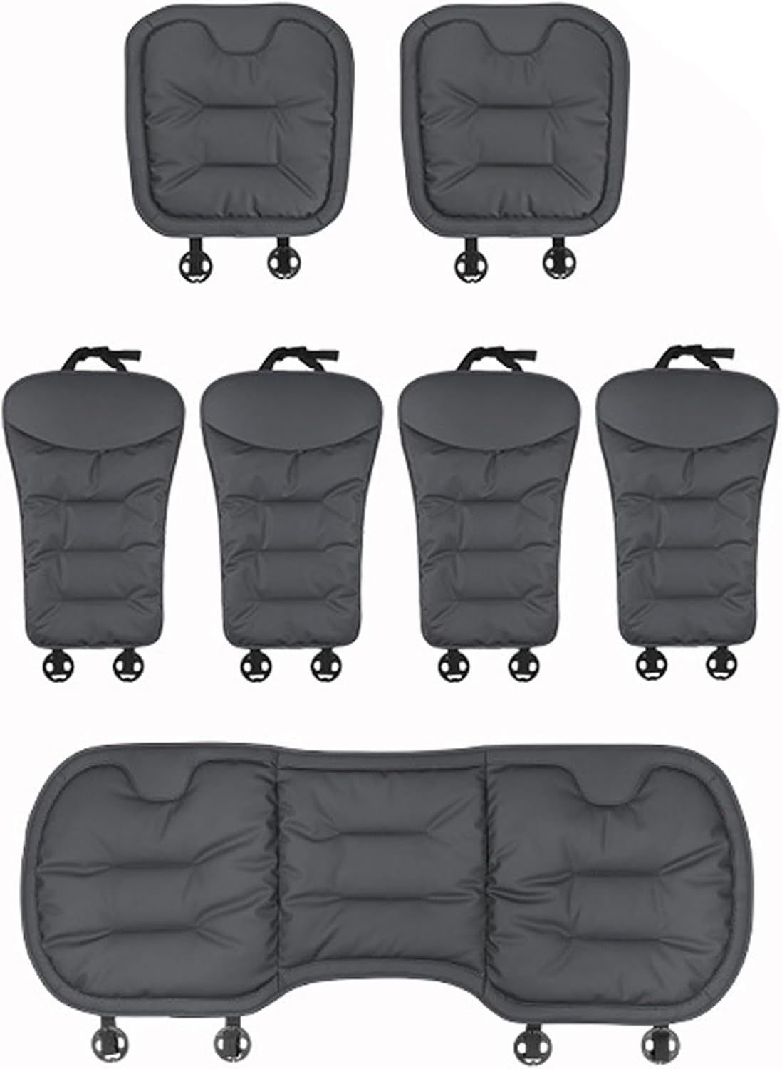 Car Seat Cushion, 2025 New Skin-Friendly Leather Seat Cushions, Breathable Dirt-Repellent Memory Foam Pad for Most Auto & Office Chairs (3pcs Black)