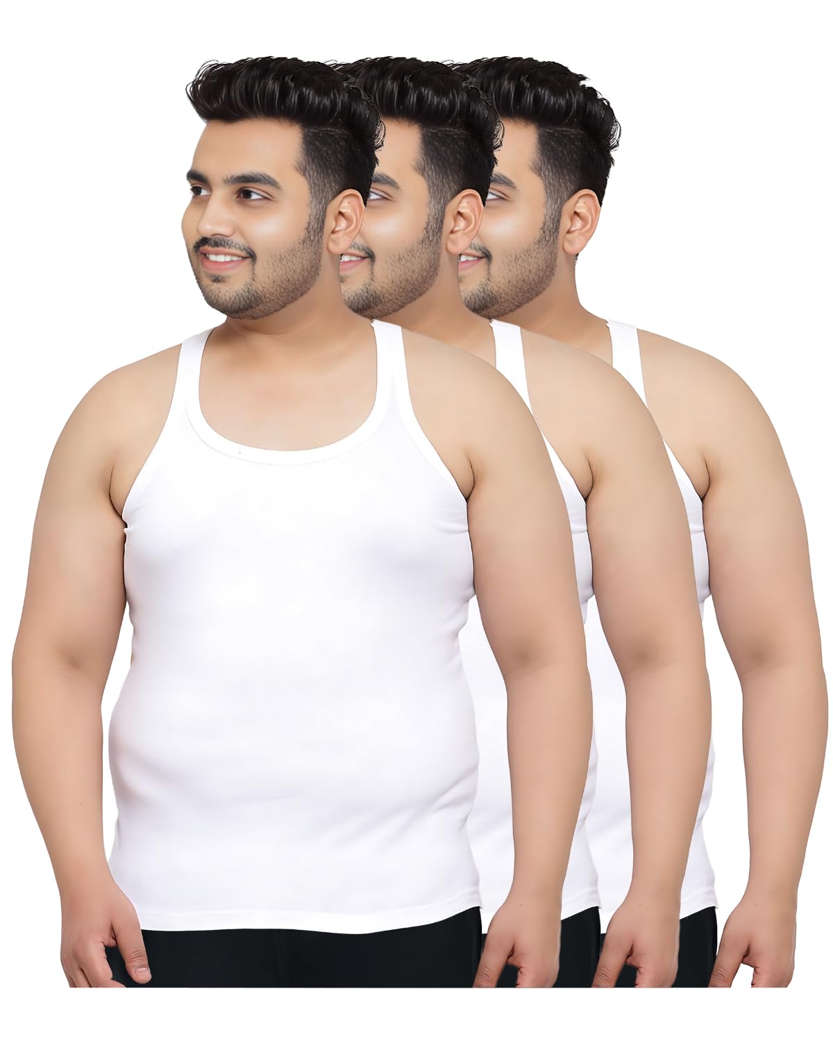 Plus Size Baniyan for Men, Vest for Men - Cotton Men Sleeveless Round Neck Vest - Size : 4XL to 7XL-image-43