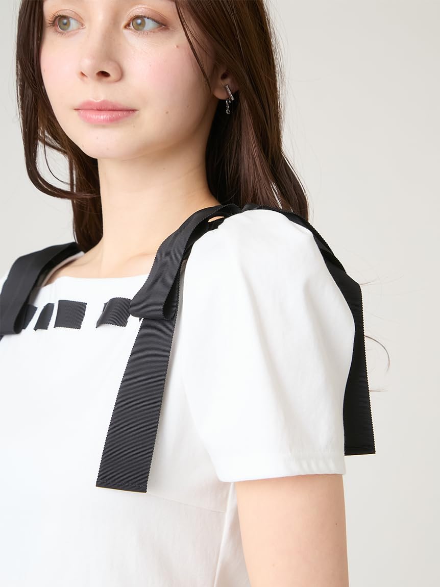 Amazon | [セルフォード] 洗える ショルダーリボンカットソー