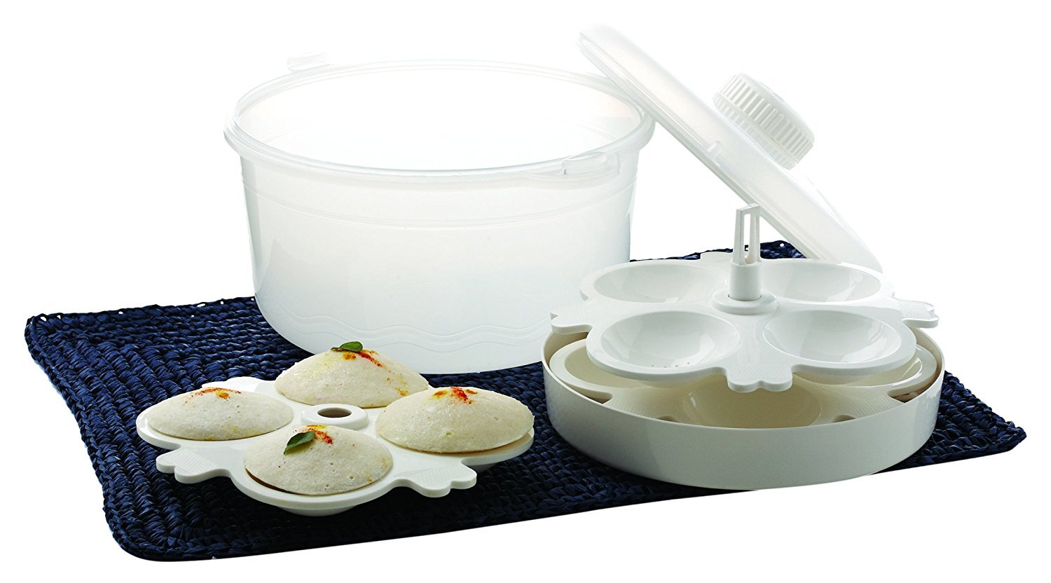 Signoraware Microwave Cooker Set, 3 litres, 7-Pieces, White