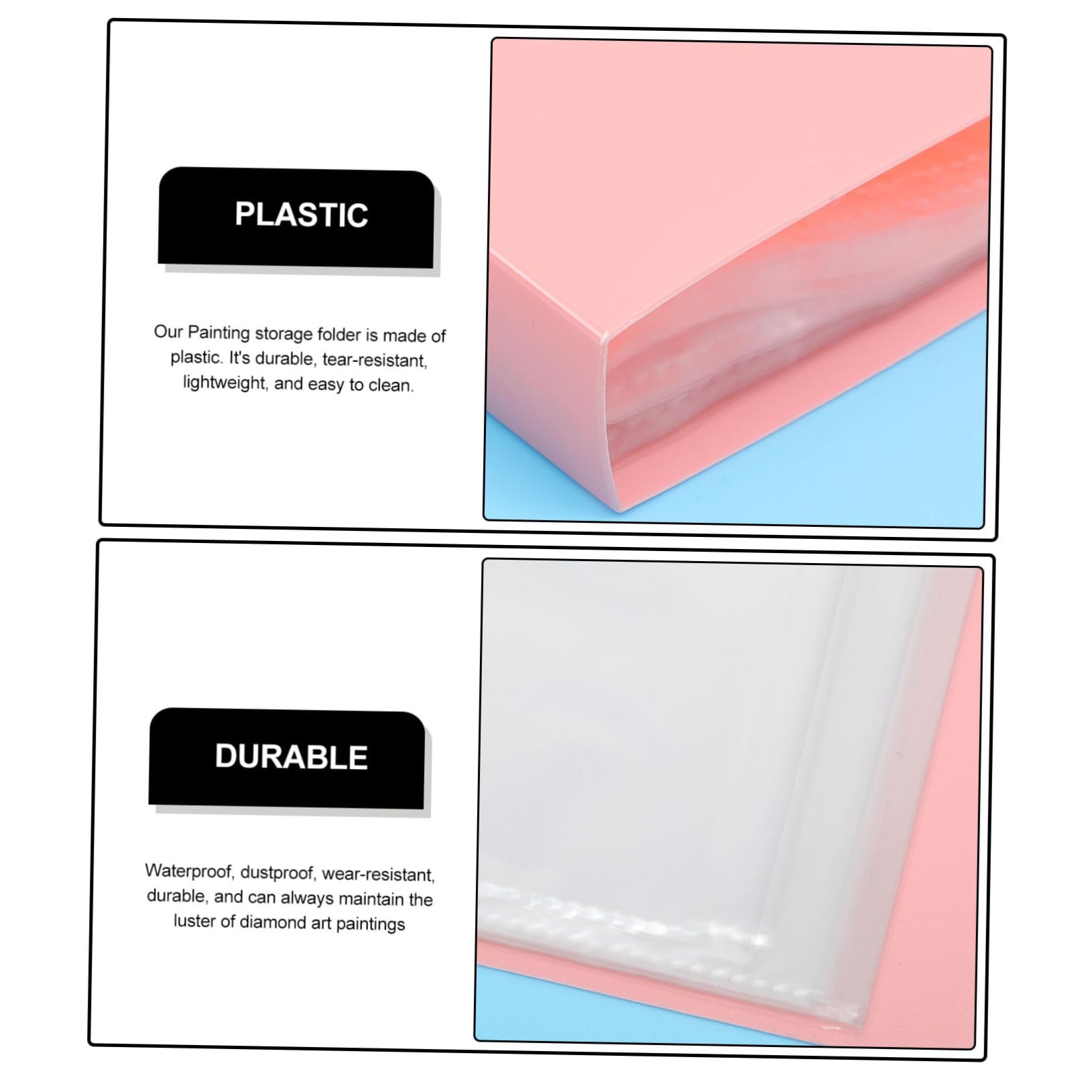 2pezzi Cartella Per Archiviazione Artistiche Organizer Plastica Con Capacità e Pockets Per Conservare Disegni e Documenti Creativi Colori