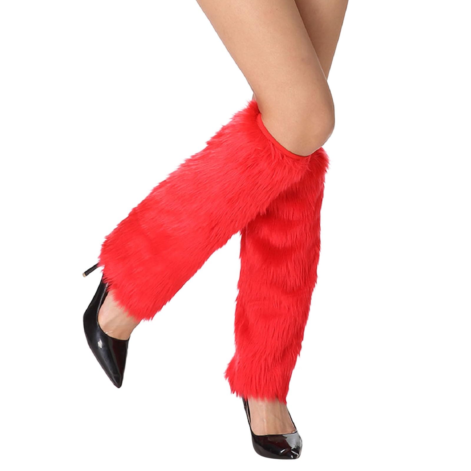 Fell Stulpen Weihnachten Beleuchtet - Flauschige Stiefelüberzüge Damen Set