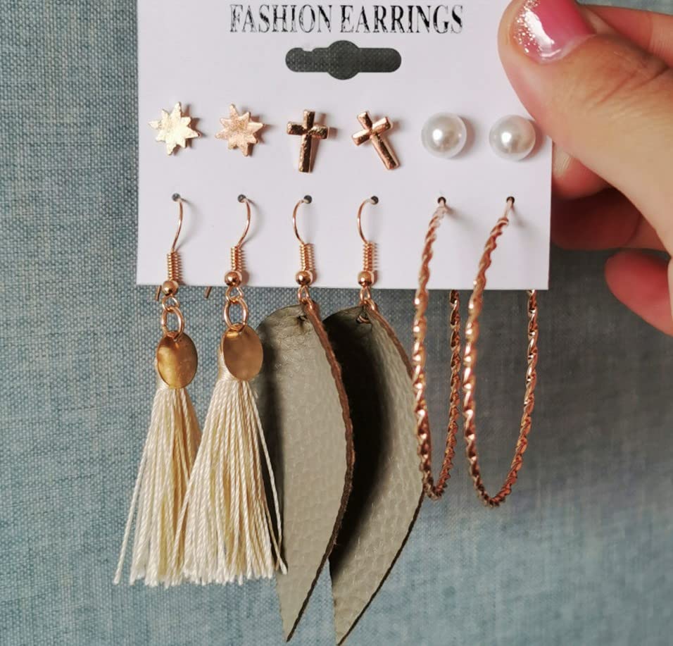 Image of ANNACREATIONS Stylish combo of pearl stud hoop earrings set for Women Girls