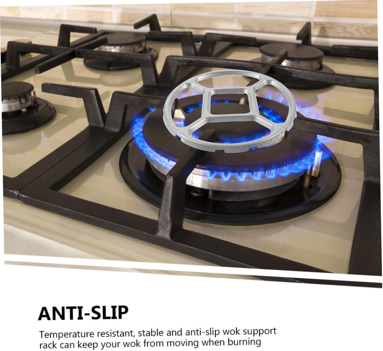 2pcs Auxiliary support for small pot round wok ring gas stove pot ring pot ring for gas stove wok support rings for gas stove wok rack for frying Anti-skid frame alloy universal