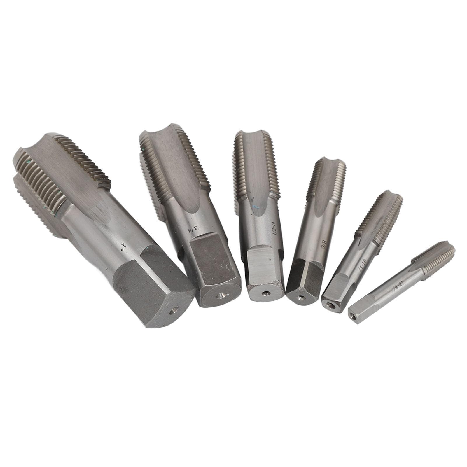 YWBL-WH Juego de Grifos para Tuberías NPT, Herramientas de Rosca de Acero de Alta Velocidad HSS para Fontanería Industrial, Bricolaje, con Caja de Almacenamiento, 6 uds.