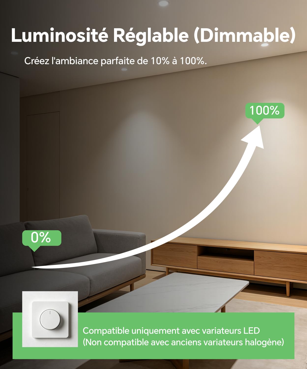 LED Einbaustrahler 230V Dimmbar Extra Flach, 3CCT 2700K/4000K/6000K, 3.5W 350LM LED Spots, IP44 für Badezimmer, Lochmaß 55-68mm, Ø78mm Einbauspots für Badezimmer Küche, 12er Set.