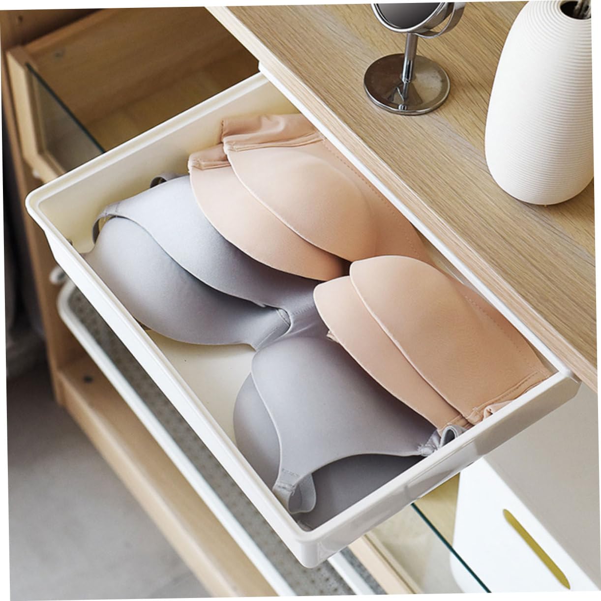 Organizzatore Per Tavolo Separatori Agganciabili Sotto La Scrivania Scatola Porta Oggetti in Plastica Resistente Per Cucina e Ufficio