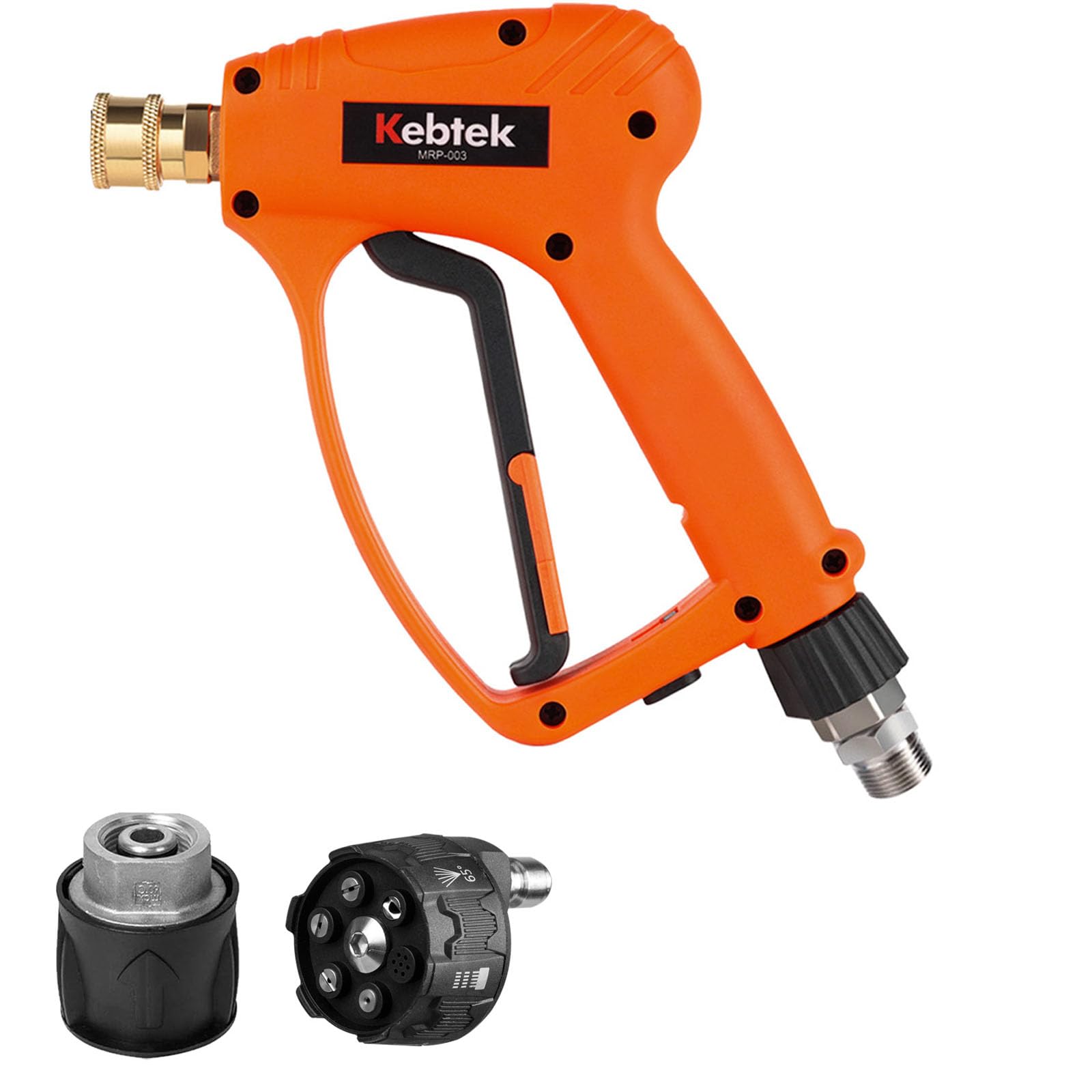 Kebtek Pistola Idropulitrice 5200 PSI e Adattatore Compatibile con Karcher K2-K7, Ugello Acqua 6 in1, Attacco Rapido da 1/4 di pollice, Interfaccia Tubo Flessibile M22 14MM