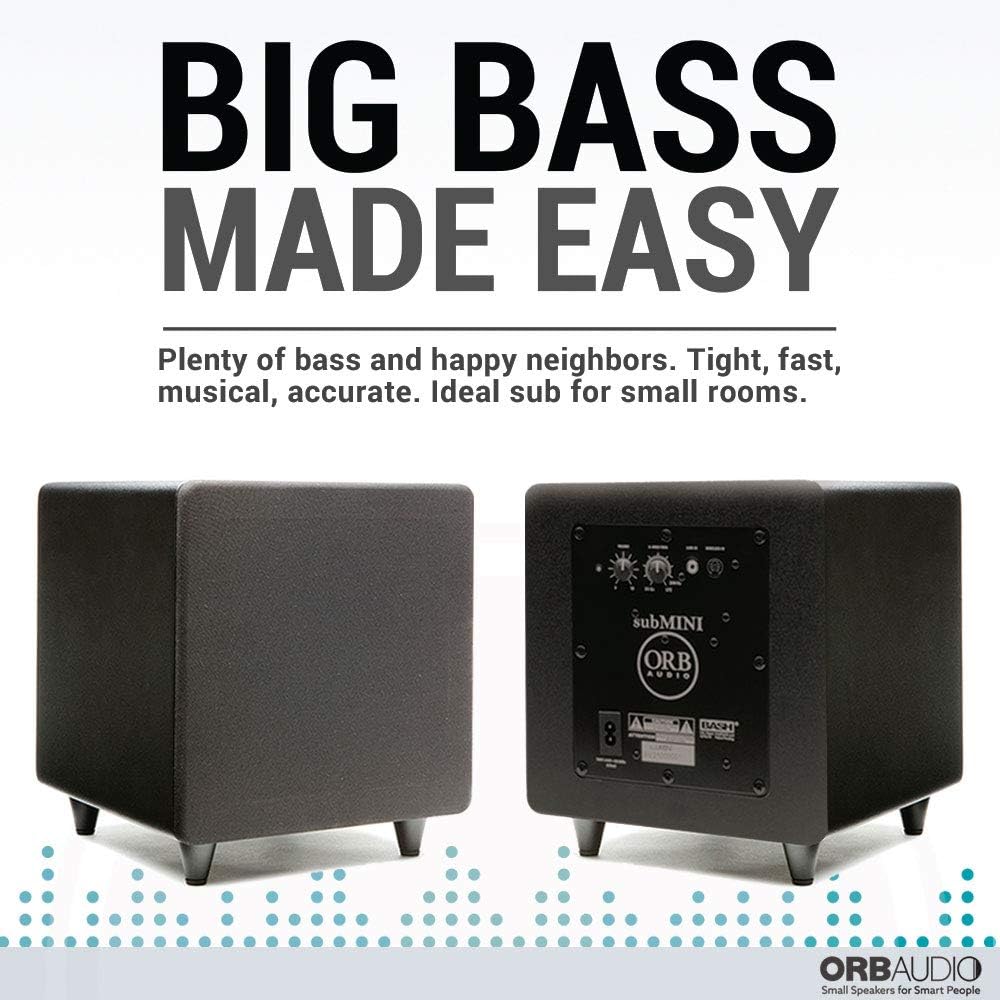 Discount Orb Audio: subMINI Subwoofer - 9” Cube - Dual High Velocity Ports - 50 Clean Watts Of Class D Power - Adjustable Crossover and LFE Setting - Fast, Accurate Bass Discount 80% Orb Audio: subMINI Subwoofer - 9” Cube - Dual High Velocity Ports - 50 Clean Watts Of Class D Power - Adjustable Crossover and LFE Setting - Fast, Accurate Bass