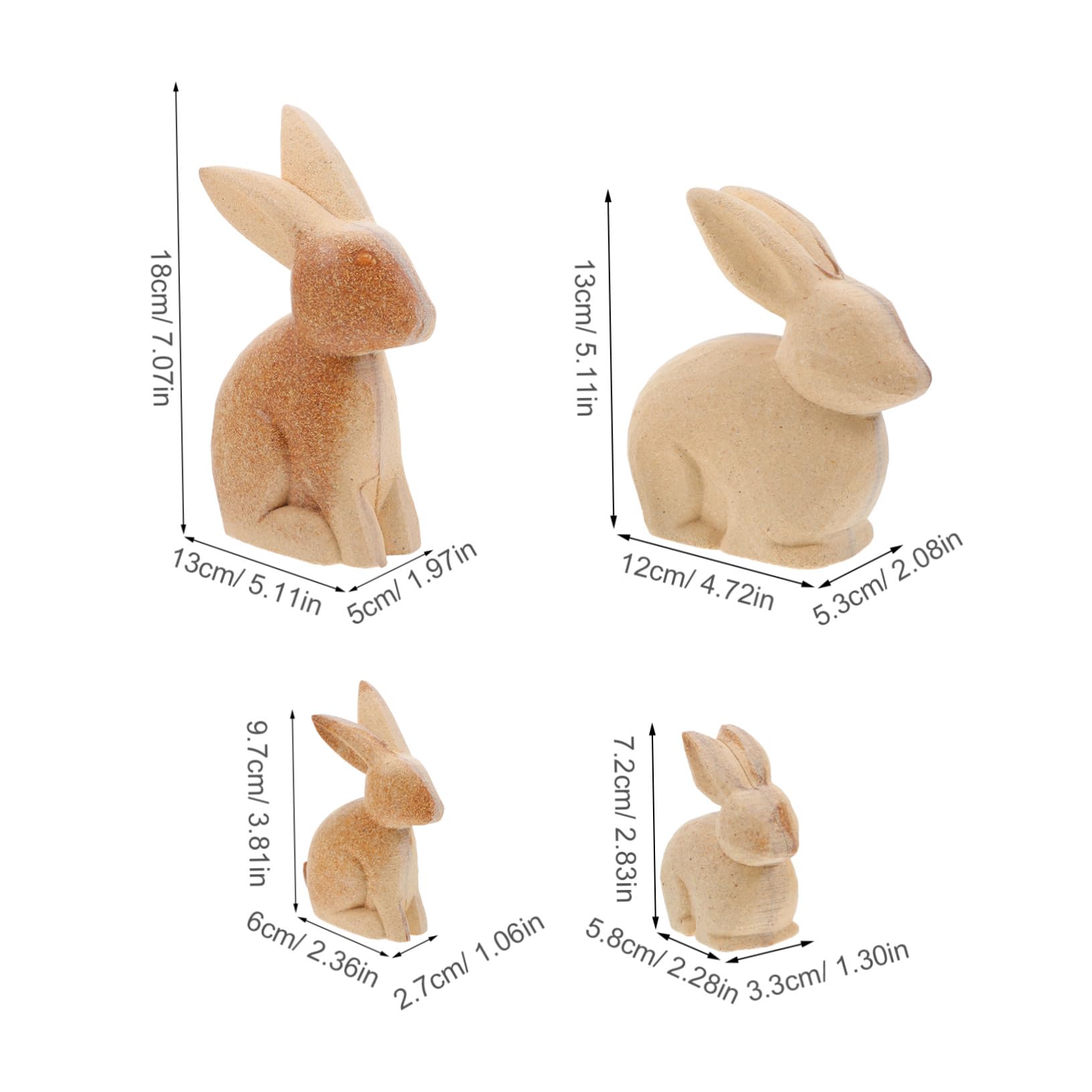 Figuras de Conejo de Madera DIY sin Terminar 4 Piezas para Pintar