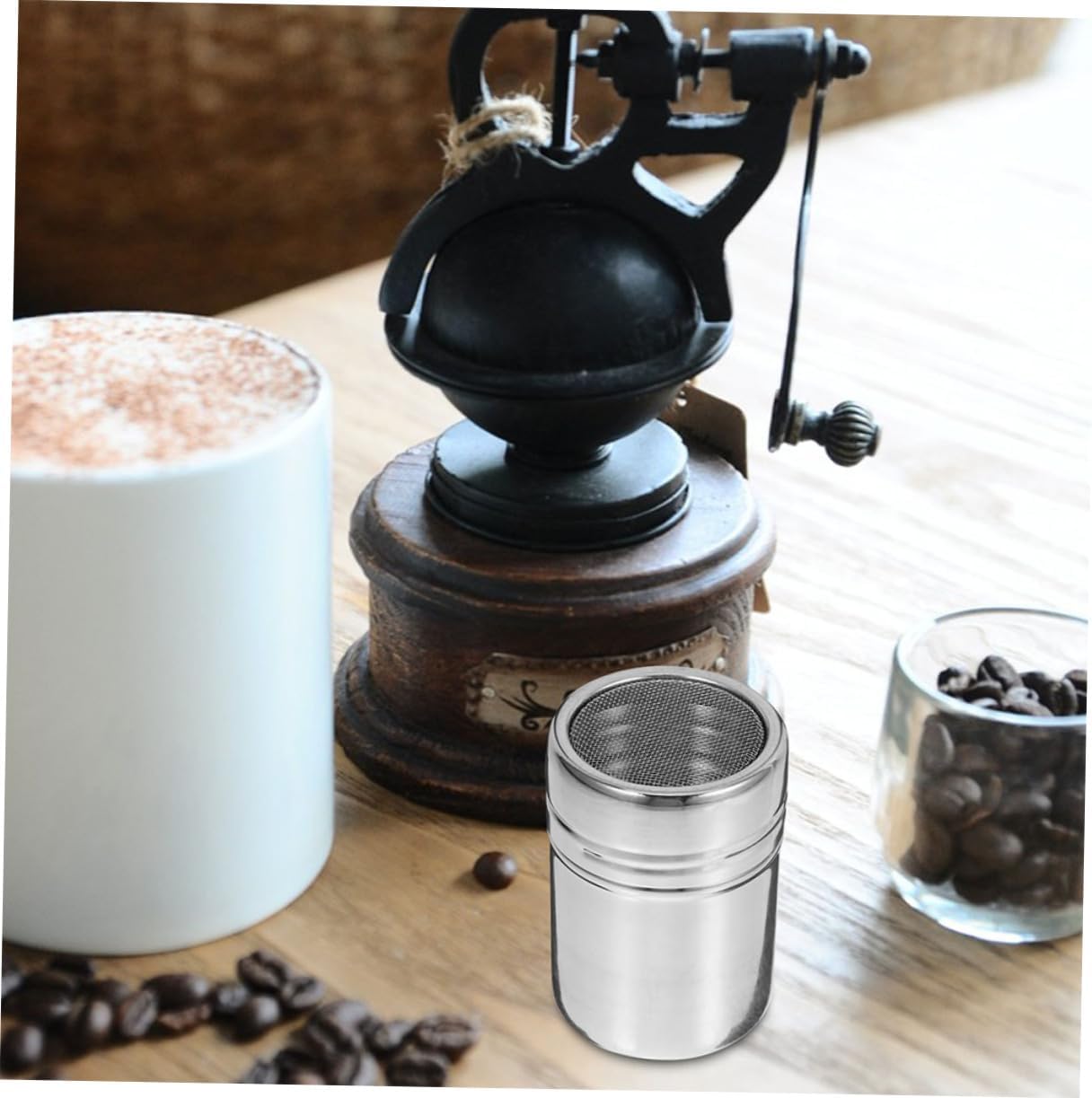 Stainless Steel Powder Shaker with Lid, Fine Mesh Sugar Flour Duster Xmas