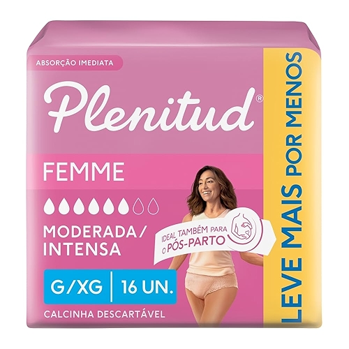 Roupa Íntima Plenitud Femme para Incontinência G/XG-16 un