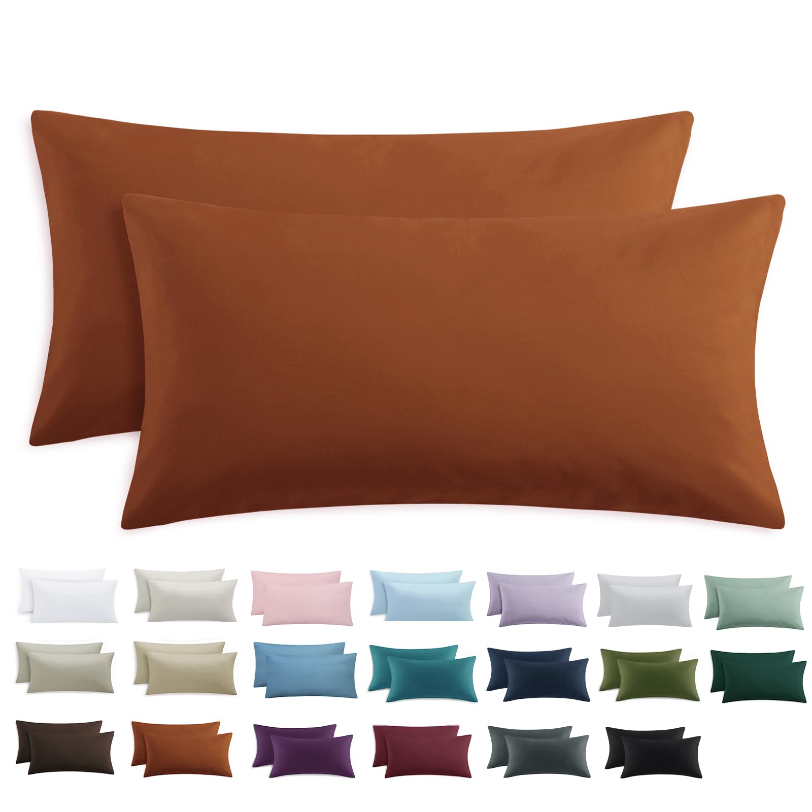 Tifschlaf Kissenbezug 2er Set - Kopfkissenbezug mit Reißverschluss aus Mikrofaser Weich, Pillow Case