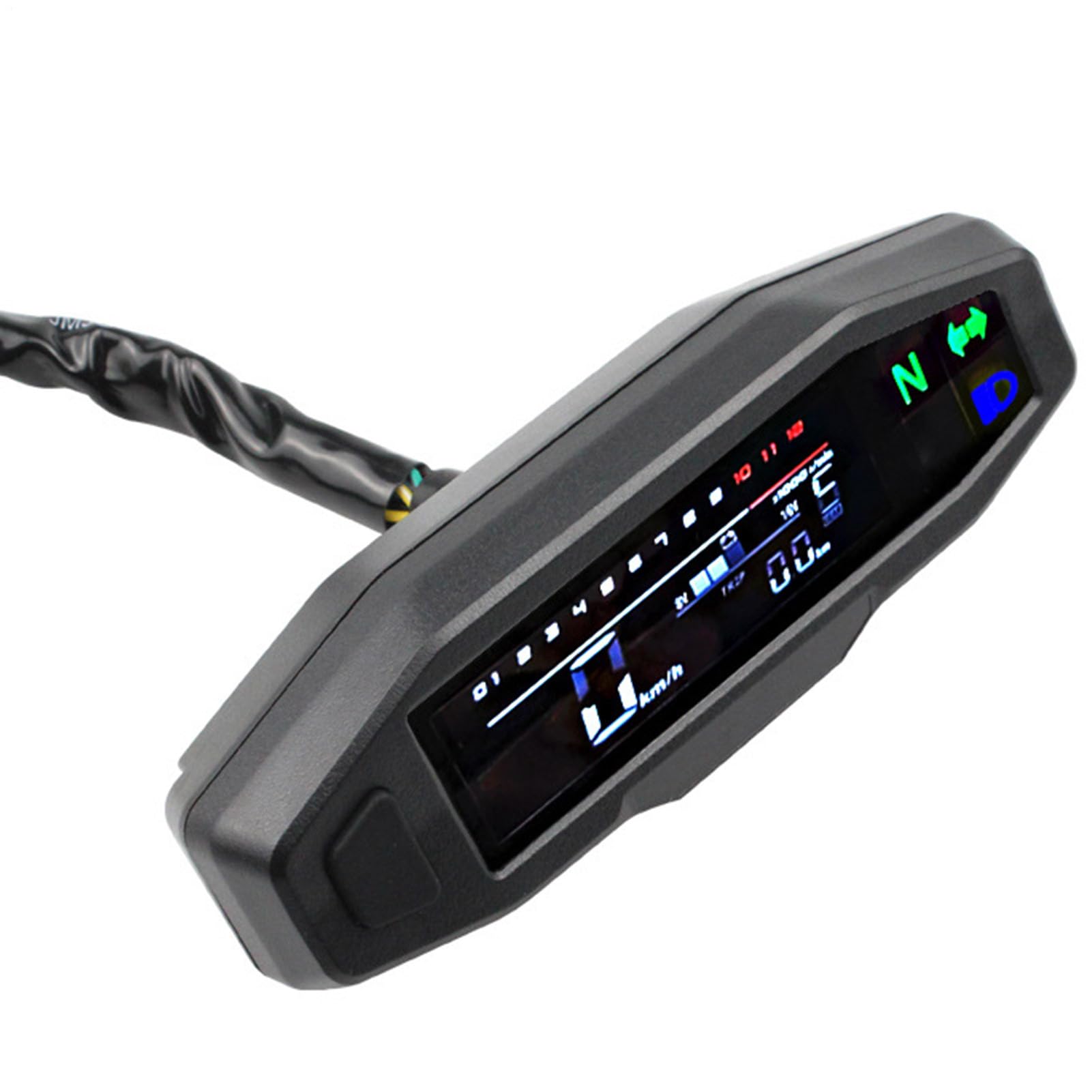 Compteur de vitesse numérique pour moto - écran LCD, compteur de tours | électronique | outil multifonction compact, indicateur de marche résistant avec design moderne pour une utilisation moto