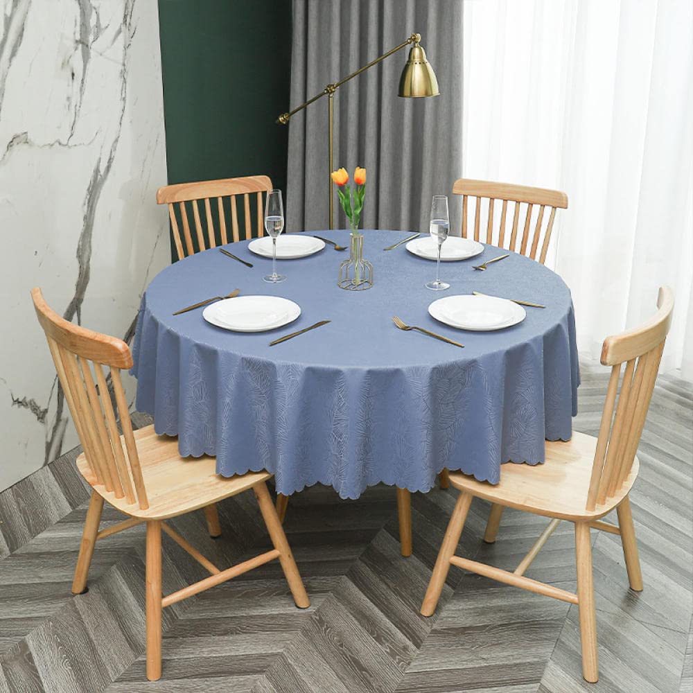Wachstuchtischdecke Wachstischdecke PVC Einfarbig Wachstuch Tischdecke Abwischbar Blauer C Kreis 360cm
