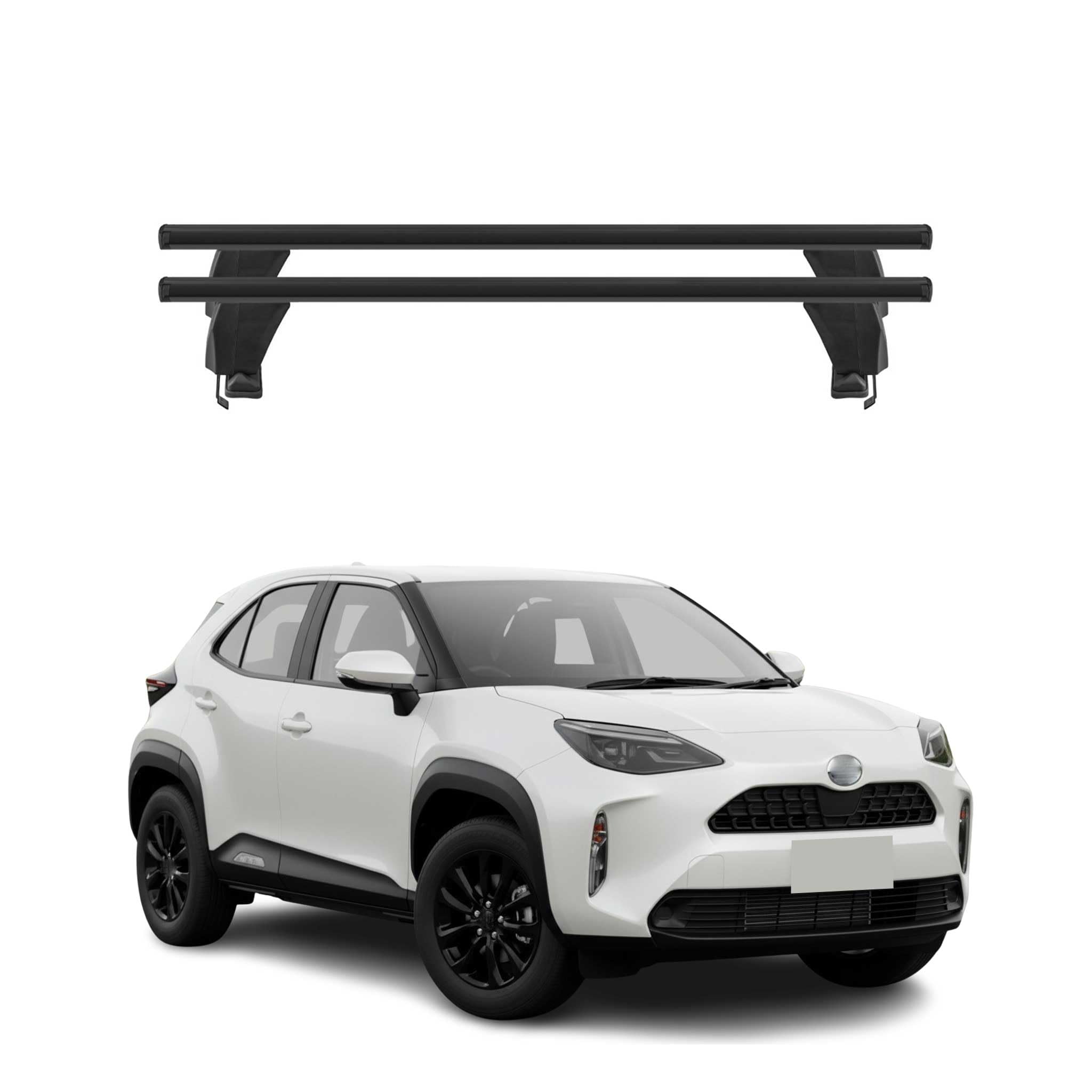 OMAC Poprzeczki aluminiowe do Toyota Yaris Cross XP210 2021-2026 – Zamykane – Rowek T – City Crash Tested – Nośność 50 kg Czarny