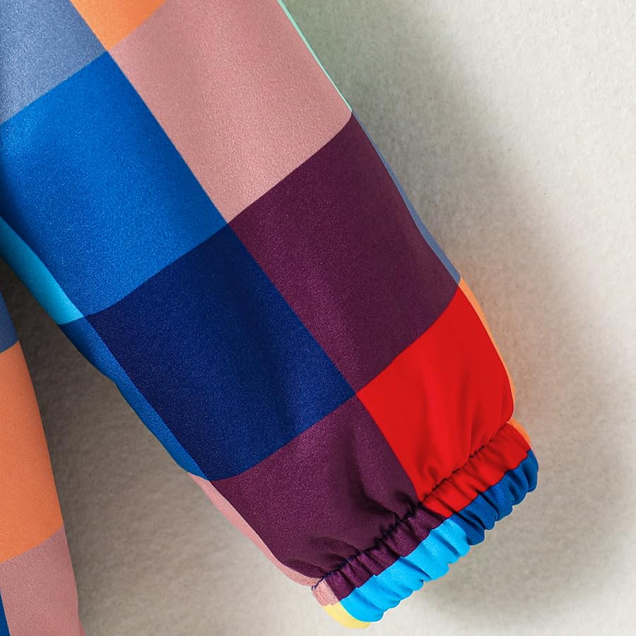 Toddler Little Girls Plaid Lined Fleece Jacket with Hood Winter Thick Warm Zip-up Outerwear3