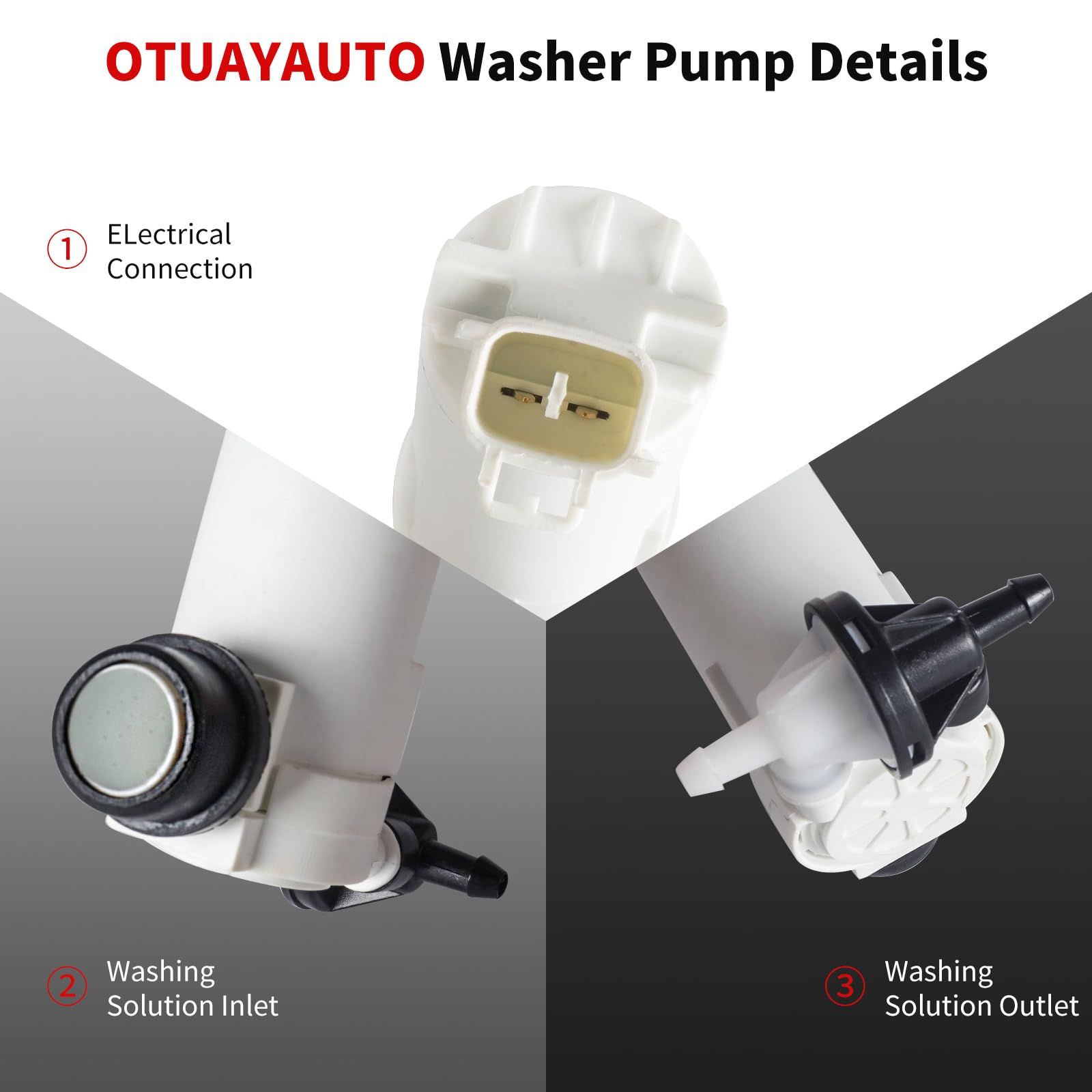 Windshield Washer Pump Replacement For Honda CR-V 2007-2011, Fit 2009-2013, Mitsubishi Outlander 2012-2021 – X AUTOHAUX