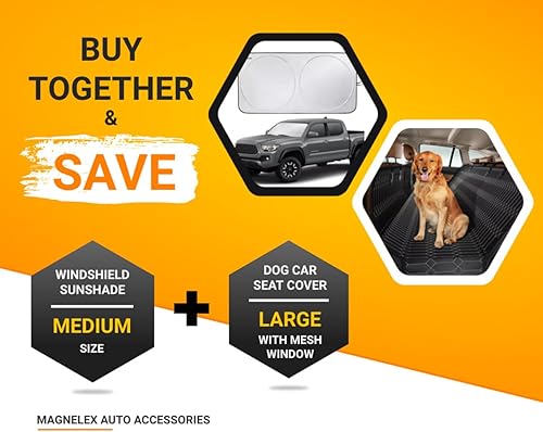 Miniatura 2 de Magnelex Parasol para parabrisas de automóvil (mediano) y funda de asiento de coche para perro (grande)