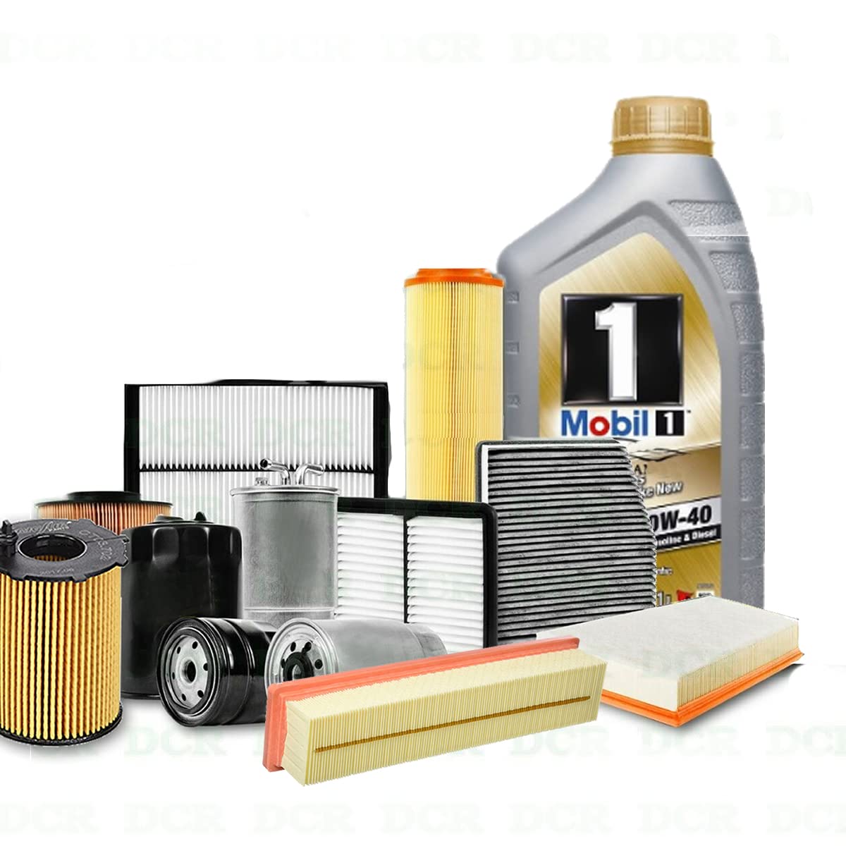 Kit tagliando auto, kit quattro filtri e 3 litri olio motore 0W40 (KF0018/fo)