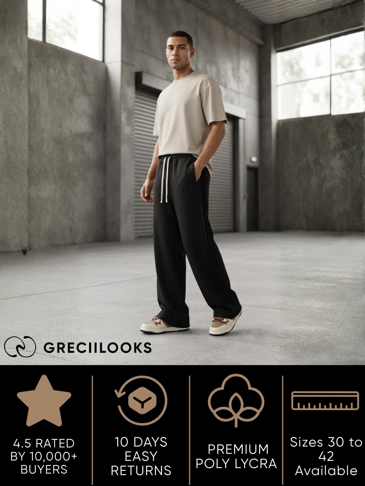 GRECIILOOKS Pantalones de entrenamiento cargo para hombre, cintura media, licra, holgados, estilo coreano, ropa de viaje y salón con bolsillos, 2 unidades