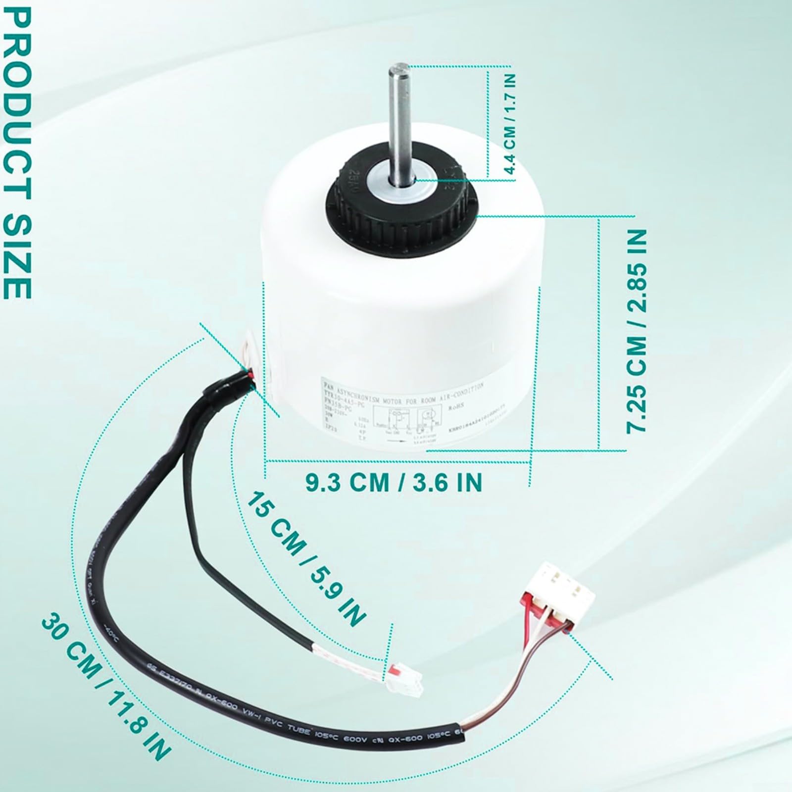 Motor de ventilador interior de CA de 6 cables FN35B-PG YYR30-4A5-PG para Y4S476E002G, 30W 208-230V 60Hz Motor de aire acondicionado de rodamiento de bolas de bajo ruido